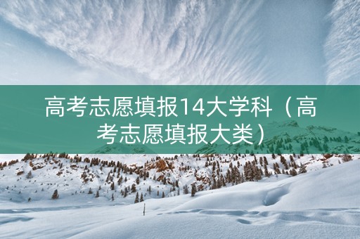 高考志愿填报14大学科（高考志愿填报大类）