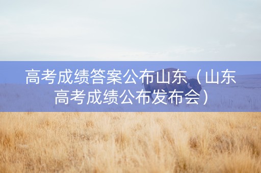 高考成绩答案公布山东（山东高考成绩公布发布会）