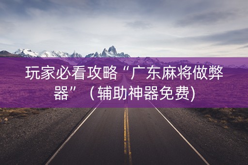 玩家必看攻略“广东麻将做弊器”（辅助神器免费)