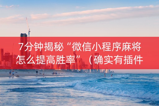 7分钟揭秘“微信小程序麻将怎么提高胜率”（确实有插件吗)