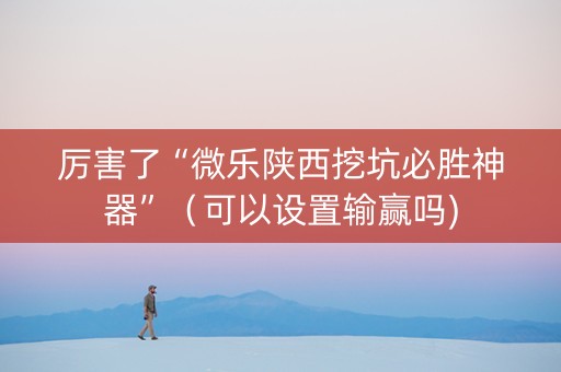 厉害了“微乐陕西挖坑必胜神器”（可以设置输赢吗)