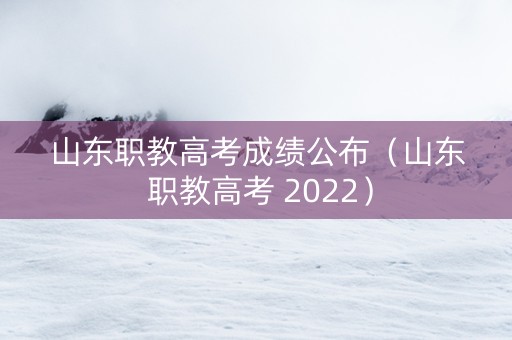 山东职教高考成绩公布（山东 职教高考 2022）