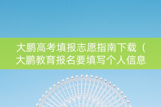 大鹏高考填报志愿指南下载（大鹏教育报名要填写个人信息）