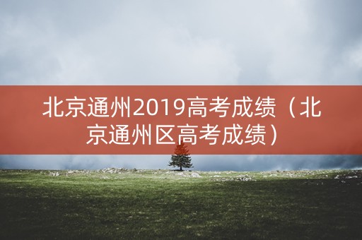 北京通州2019高考成绩（北京通州区高考成绩）