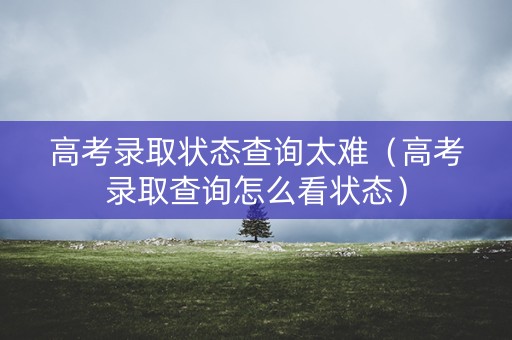 高考录取状态查询太难（高考录取查询怎么看状态）