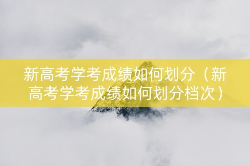 新高考学考成绩如何划分（新高考学考成绩如何划分档次）