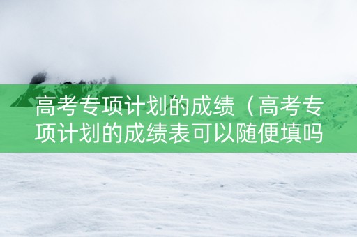 高考专项计划的成绩（高考专项计划的成绩表可以随便填吗）