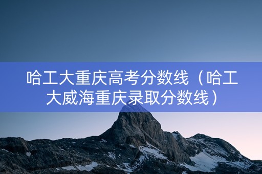 哈工大重庆高考分数线（哈工大威海重庆录取分数线）