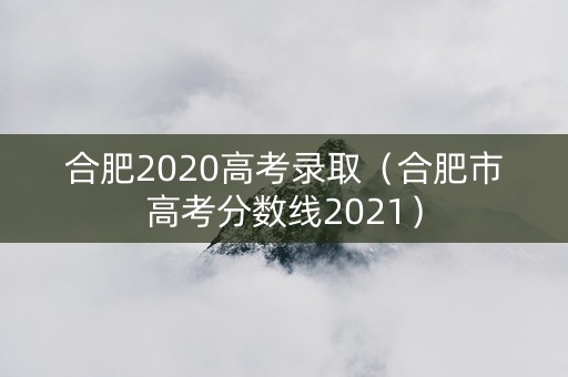 合肥2020高考录取（合肥市高考分数线2021）