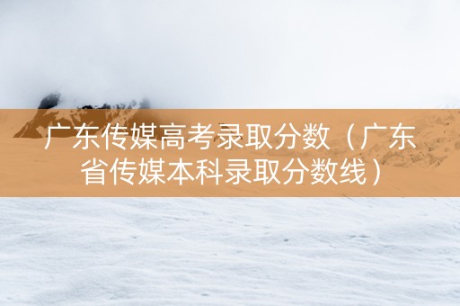 广东传媒高考录取分数（广东省传媒本科录取分数线）