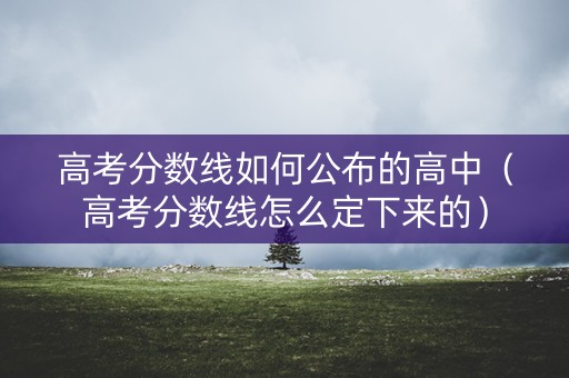 高考分数线如何公布的高中（高考分数线怎么定下来的）