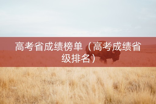 高考省成绩榜单（高考成绩省级排名）