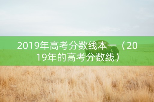 2019年高考分数线本一（2019年的高考分数线）