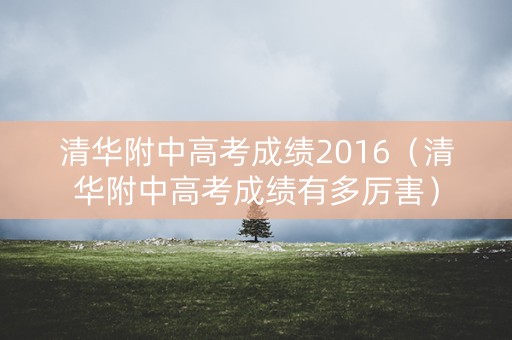 清华附中高考成绩2016（清华附中高考成绩有多厉害）