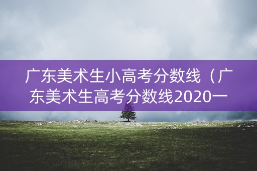 广东美术生小高考分数线（广东美术生高考分数线2020一本,二本,专科）