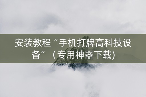 安装教程“手机打牌高科技设备”（专用神器下载)