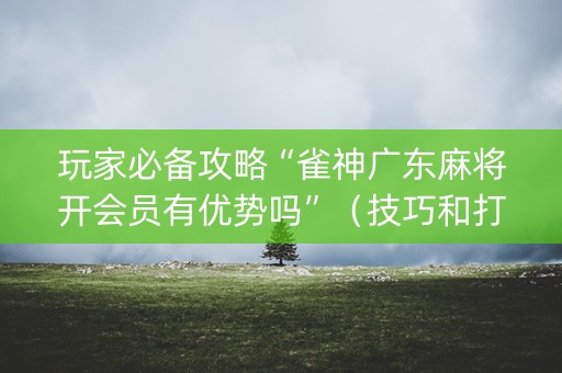玩家必备攻略“雀神广东麻将开会员有优势吗”（技巧和打好牌方法)