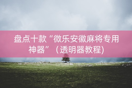 盘点十款“微乐安徽麻将专用神器”（透明器教程)