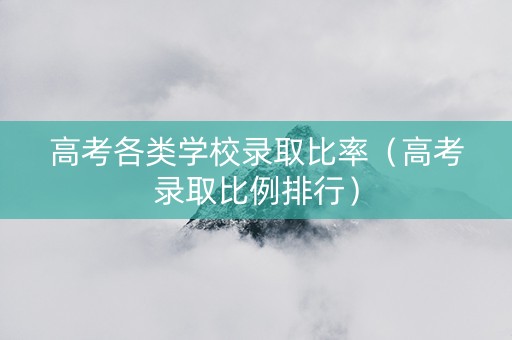 高考各类学校录取比率（高考录取比例排行）