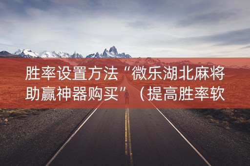 胜率设置方法“微乐湖北麻将助赢神器购买”（提高胜率软件)
