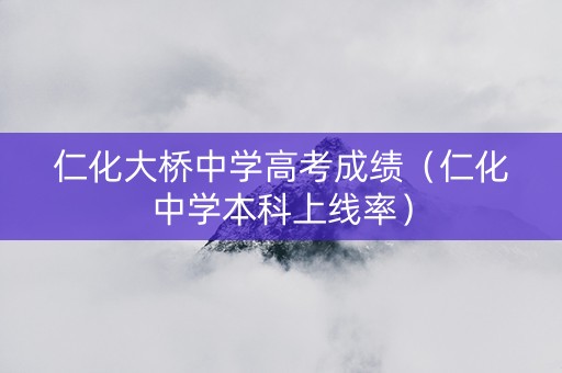 仁化大桥中学高考成绩（仁化中学本科上线率）