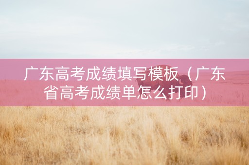 广东高考成绩填写模板（广东省高考成绩单怎么打印）
