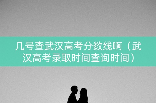 几号查武汉高考分数线啊（武汉高考录取时间查询时间）