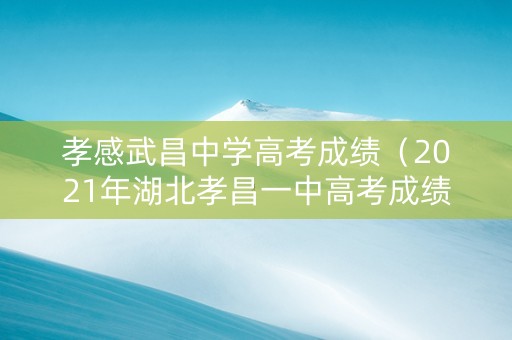 孝感武昌中学高考成绩（2021年湖北孝昌一中高考成绩）