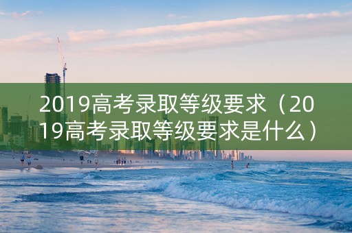 2019高考录取等级要求（2019高考录取等级要求是什么）