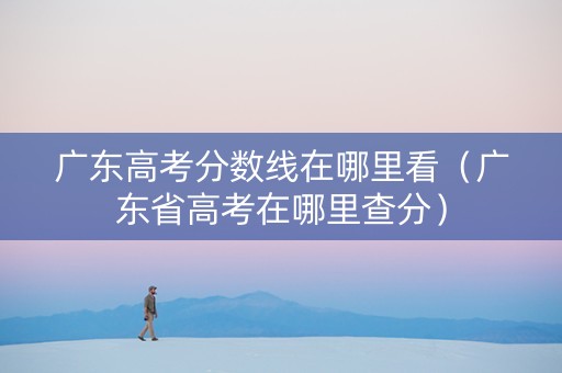 广东高考分数线在哪里看（广东省高考在哪里查分）