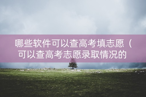 哪些软件可以查高考填志愿（可以查高考志愿录取情况的 软件）