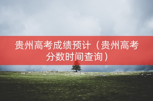 贵州高考成绩预计（贵州高考分数时间查询）