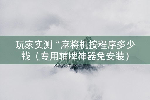 玩家实测“麻将机按程序多少钱（专用辅牌神器免安装）