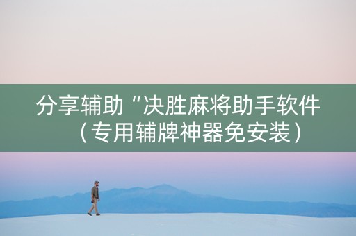 分享辅助“决胜麻将助手软件（专用辅牌神器免安装）