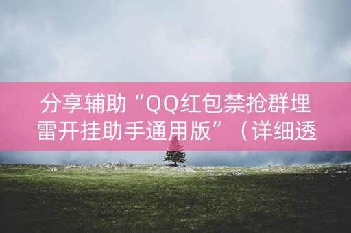 分享辅助“QQ红包禁抢群埋雷开挂助手通用版”（详细透视教程）-哔哩哔哩