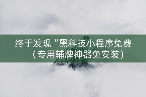 终于发现“黑科技小程序免费（专用辅牌神器免安装）