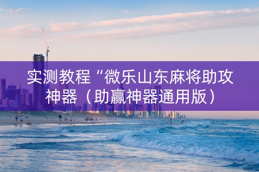 实测教程“微乐山东麻将助攻神器（助赢神器通用版）