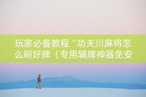 玩家必备教程“功夫川麻将怎么刷好牌（专用辅牌神器免安装）
