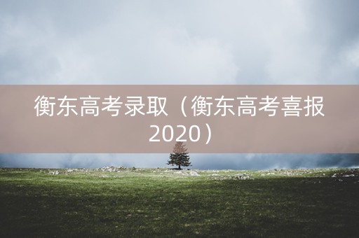 衡东高考录取（衡东高考喜报2020）