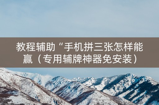 教程辅助“手机拼三张怎样能赢（专用辅牌神器免安装）