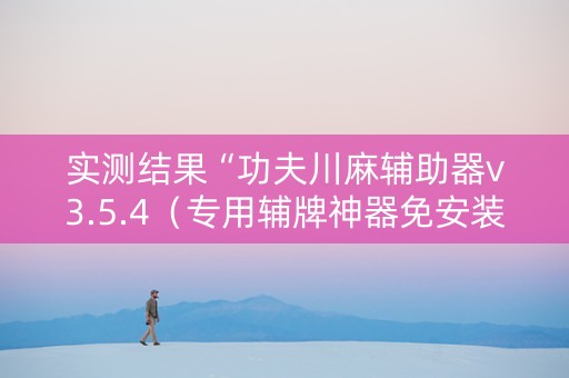 实测结果“功夫川麻辅助器v3.5.4（专用辅牌神器免安装）