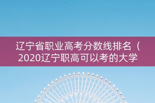 辽宁省职业高考分数线排名（2020辽宁职高可以考的大学）