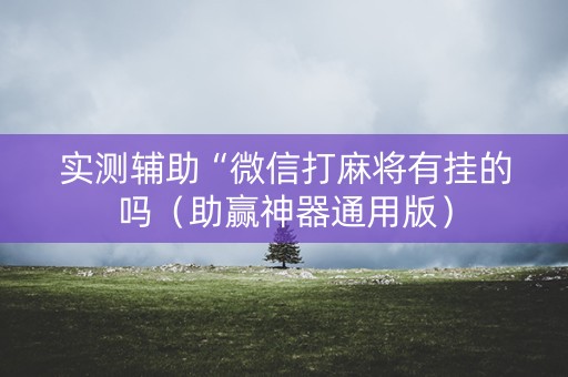实测辅助“微信打麻将有挂的吗（助赢神器通用版）