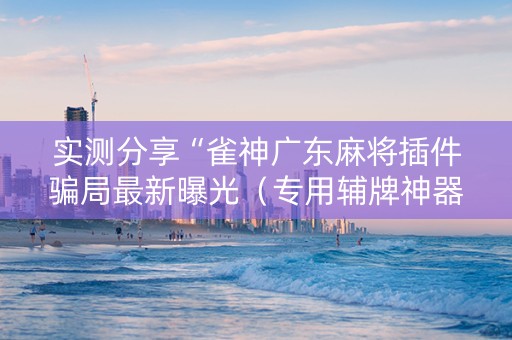 实测分享“雀神广东麻将插件骗局最新曝光（专用辅牌神器免安装）