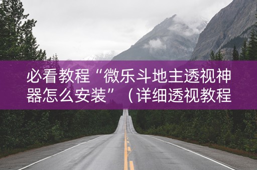 必看教程“微乐斗地主透视神器怎么安装”（详细透视教程）-哔哩哔哩