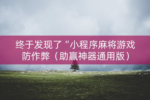 终于发现了“小程序麻将游戏防作弊（助赢神器通用版）