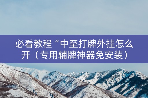必看教程“中至打牌外挂怎么开（专用辅牌神器免安装）