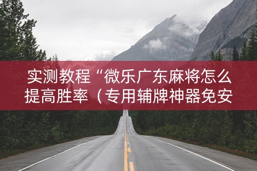 实测教程“微乐广东麻将怎么提高胜率（专用辅牌神器免安装）