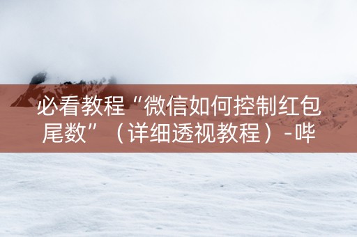 必看教程“微信如何控制红包尾数”（详细透视教程）-哔哩哔哩