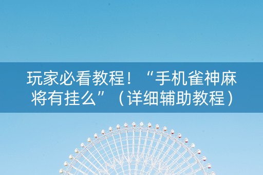 玩家必看教程！“手机雀神麻将有挂么”（详细辅助教程）-哔哩哔哩